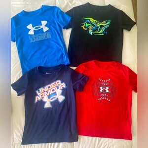 Boys Under Armour shirts, all size 5, in great condition
